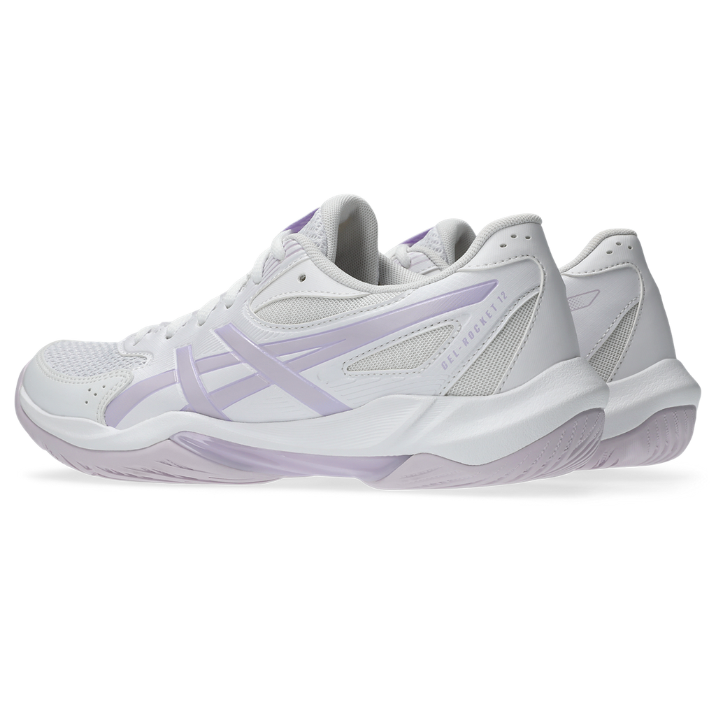 Asics Women's Gel Rocket 12 Indoor Court Shoes White Dahlia
