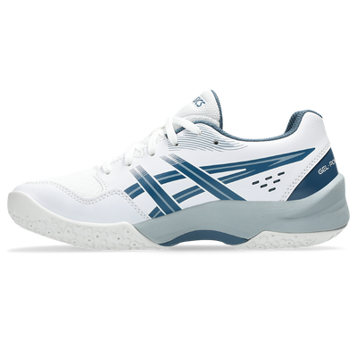 Asics Junior Gel Powerbreak GS Indoor Court Shoes White Vintage Indigo