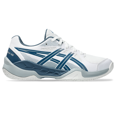 Asics Junior Gel Powerbreak GS Indoor Court Shoes White Vintage Indigo