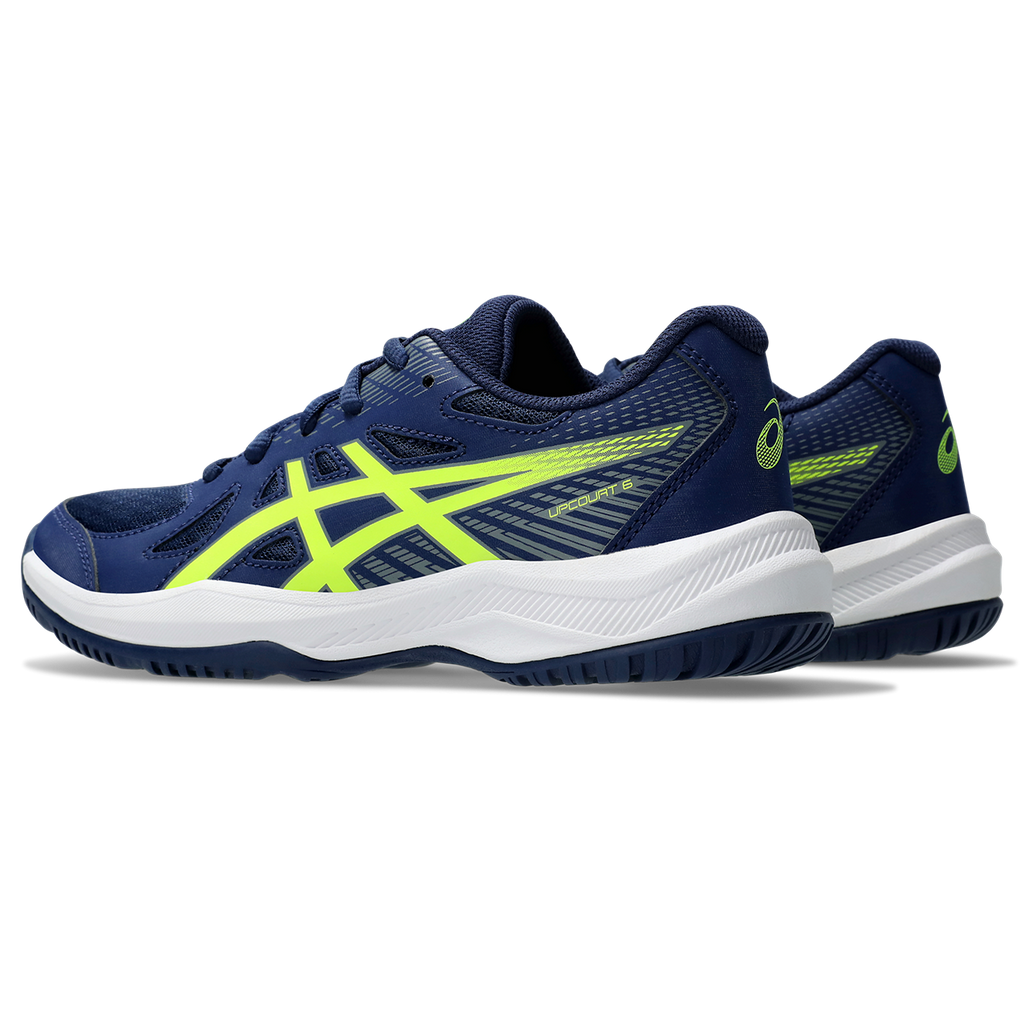 Asics Junior Upcourt 6 Indoor Court Shoes Blue Expanse Safety Yellow