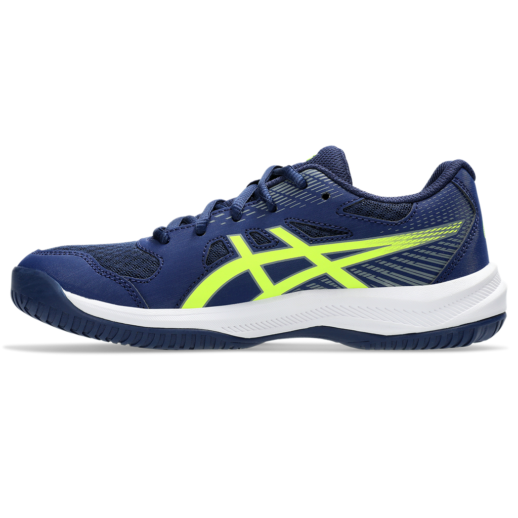 Asics Junior Upcourt 6 Indoor Court Shoes Blue Expanse Safety Yellow