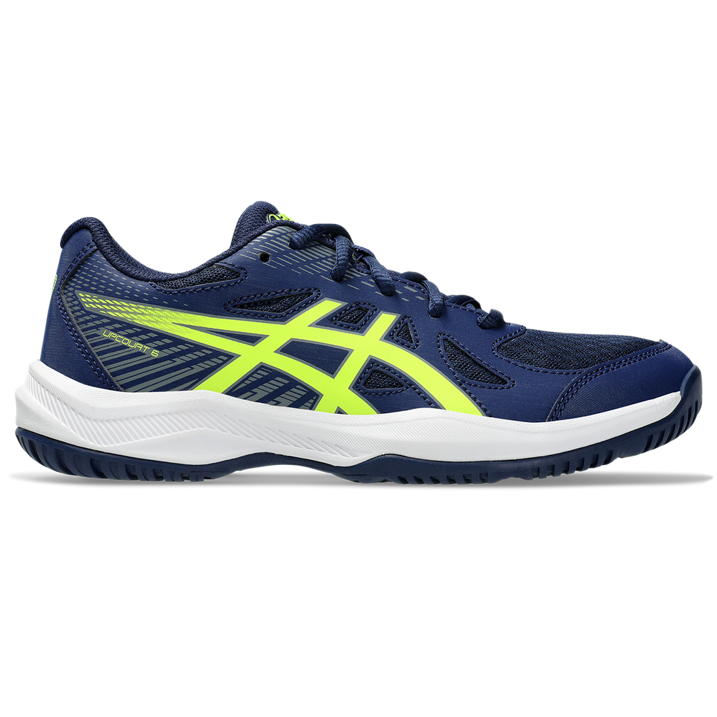 Asics Junior Upcourt 6 Indoor Court Shoes Blue Expanse Safety Yellow