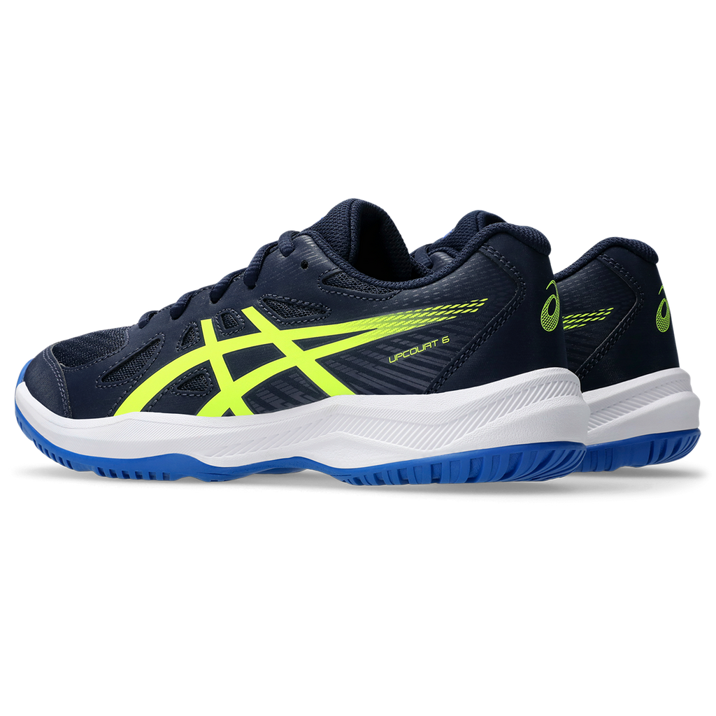 Asics Junior Upcourt 6 Indoor Court Shoes Midnight Safety Yellow