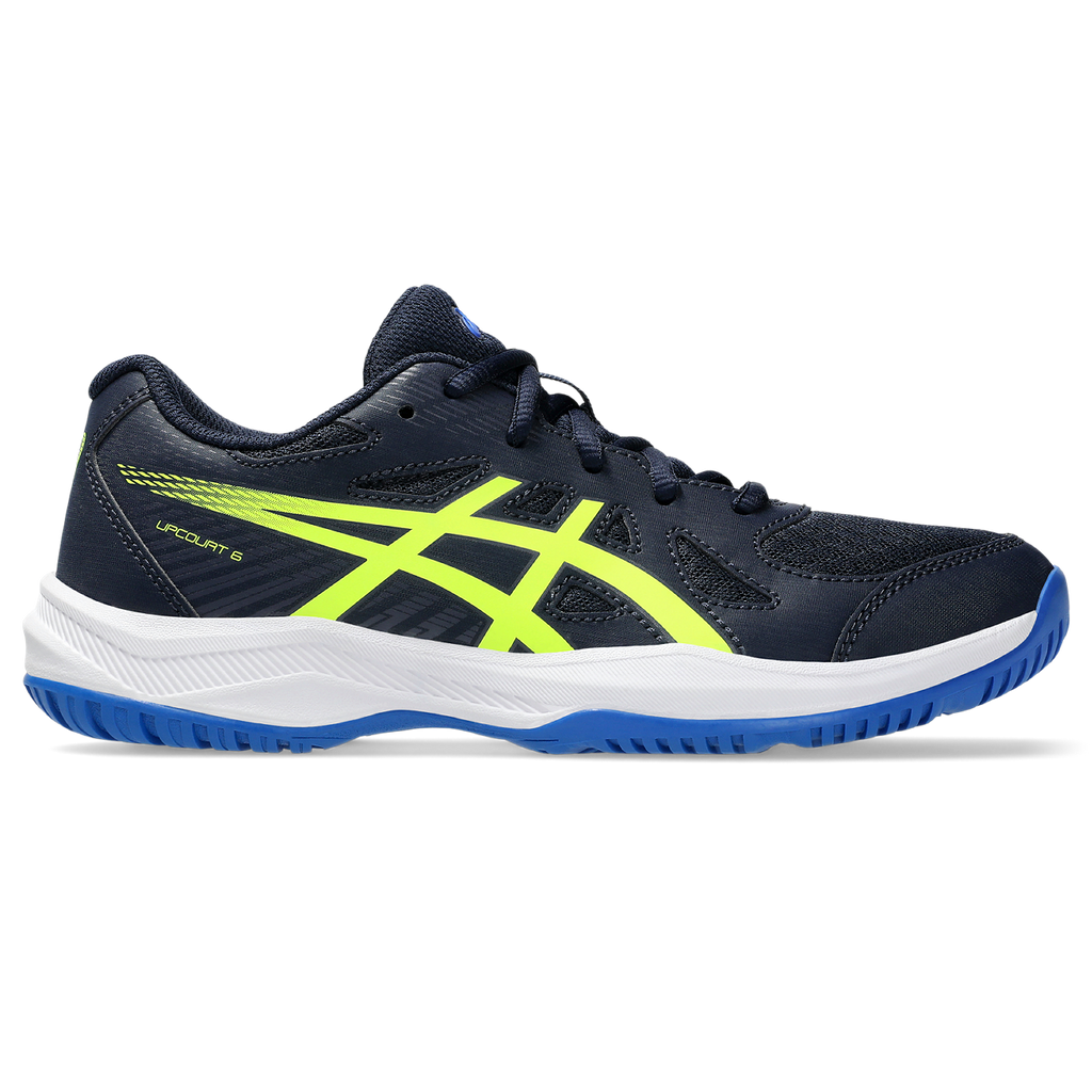 Asics Junior Upcourt 6 Indoor Court Shoes Midnight Safety Yellow