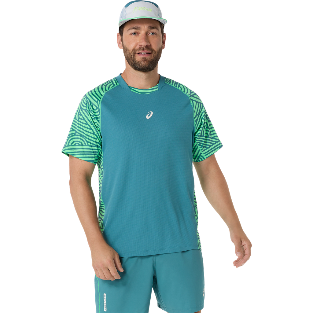 Asics Men's Padel Court All Over Print Top Misty Pine