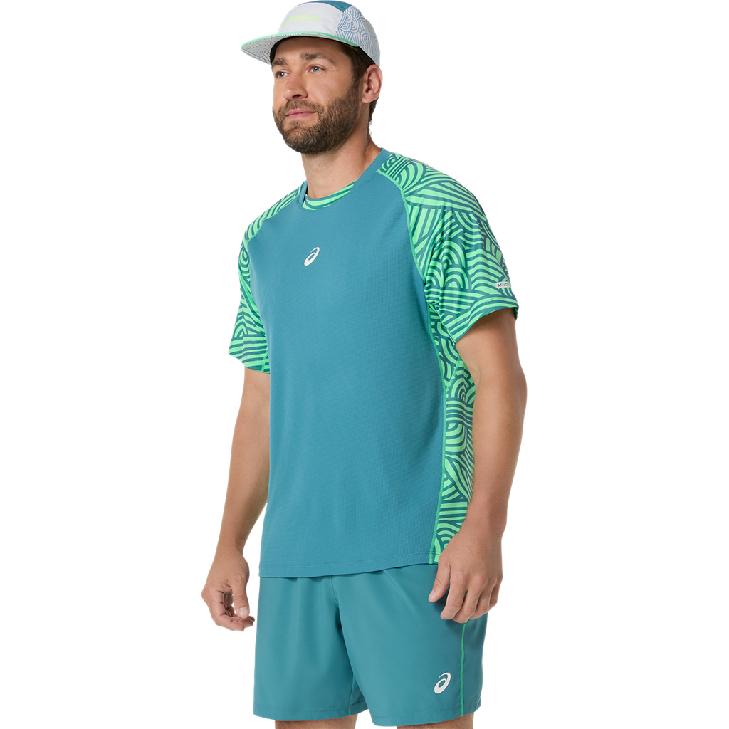 Asics Men's Padel Court All Over Print Top Misty Pine