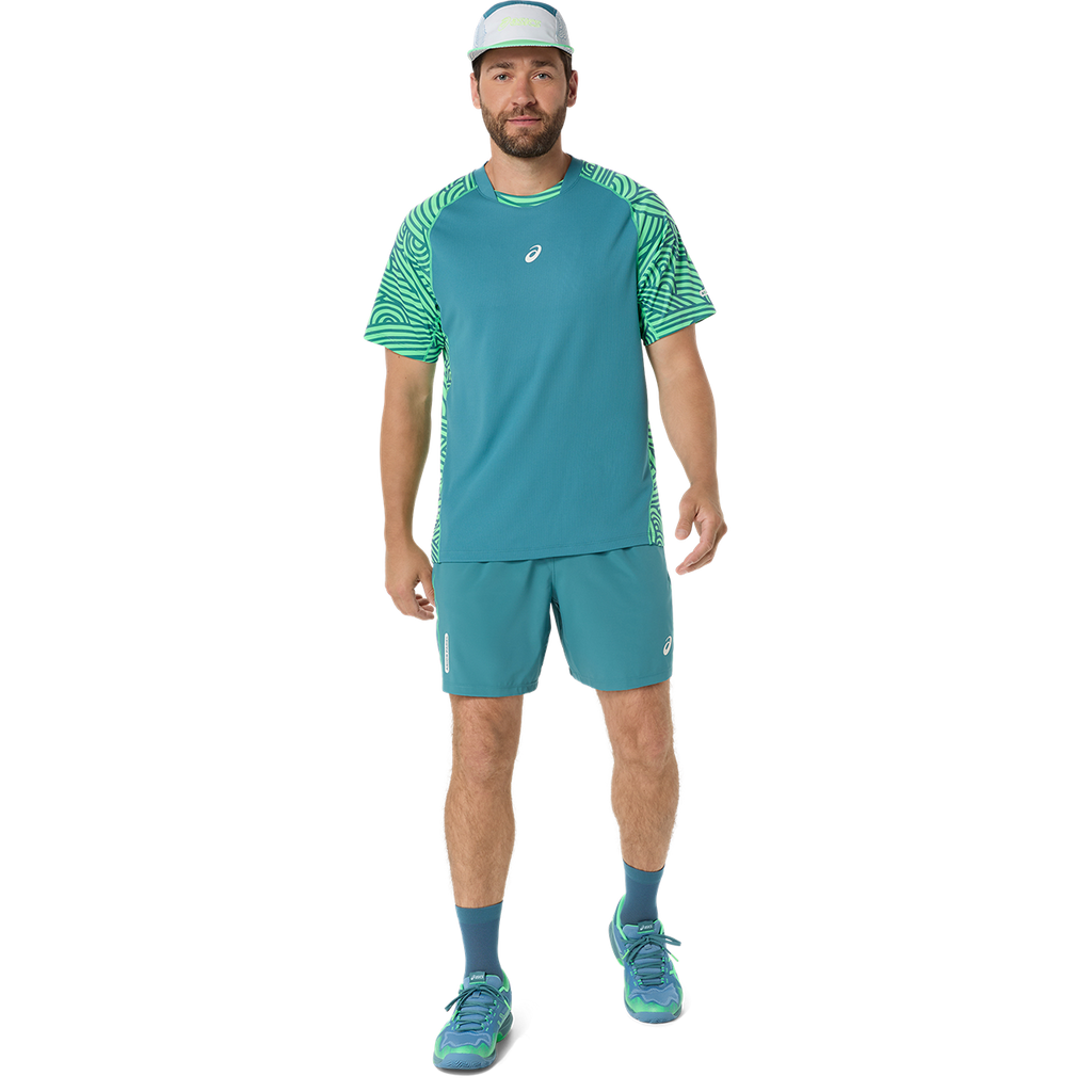 Asics Men's Padel Court All Over Print Top Misty Pine