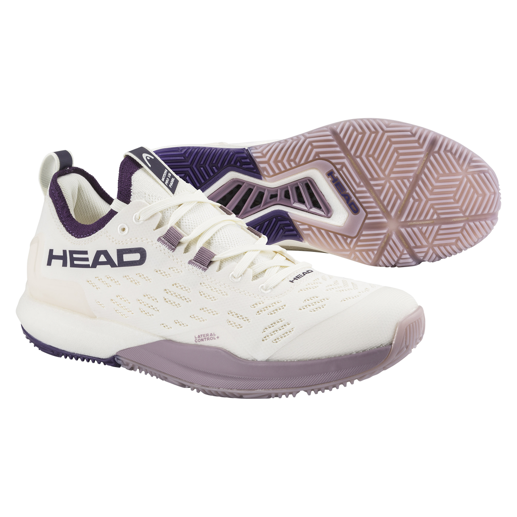 HEAD Women's Motion Pro 1.5 Padel Shoes Chalk White Purple Night