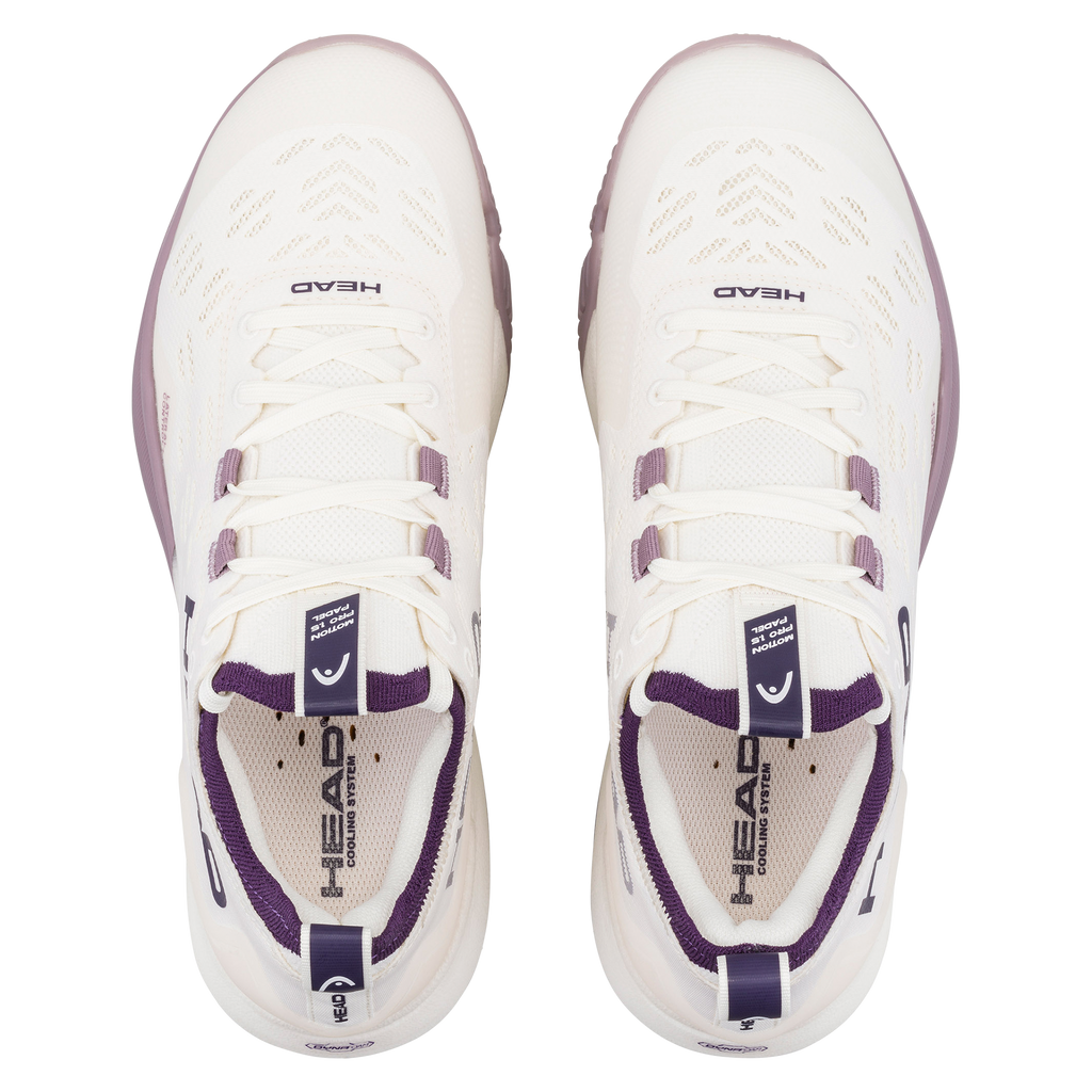 HEAD Women's Motion Pro 1.5 Padel Shoes Chalk White Purple Night