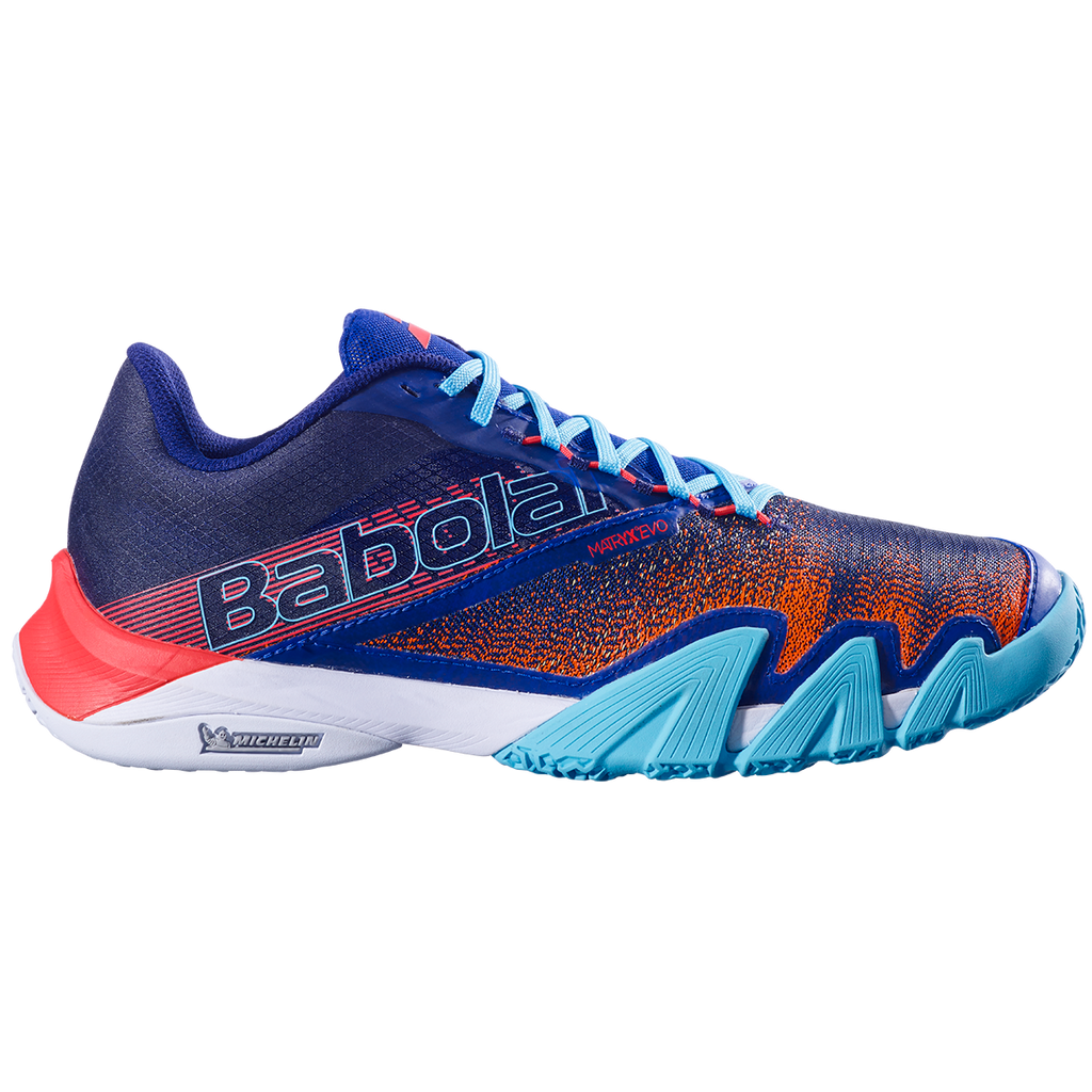 Babolat Men's Jet Premura 2 Padel Shoes Blue Poppy Red