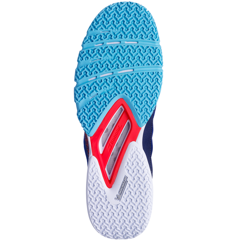 Babolat Men's Jet Premura 2 Padel Shoes Blue Poppy Red