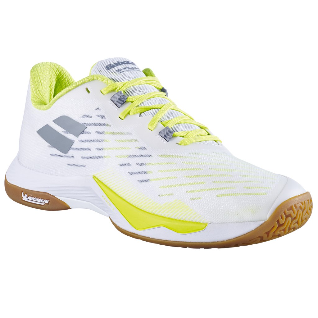 Babolat Men's Shadow Tour 5 Indoor Shoes White Lime