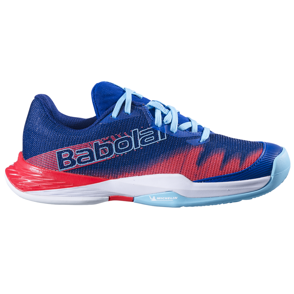 Babolat Junior Jet Premura 2 Padel Shoes Blue Poppy Red