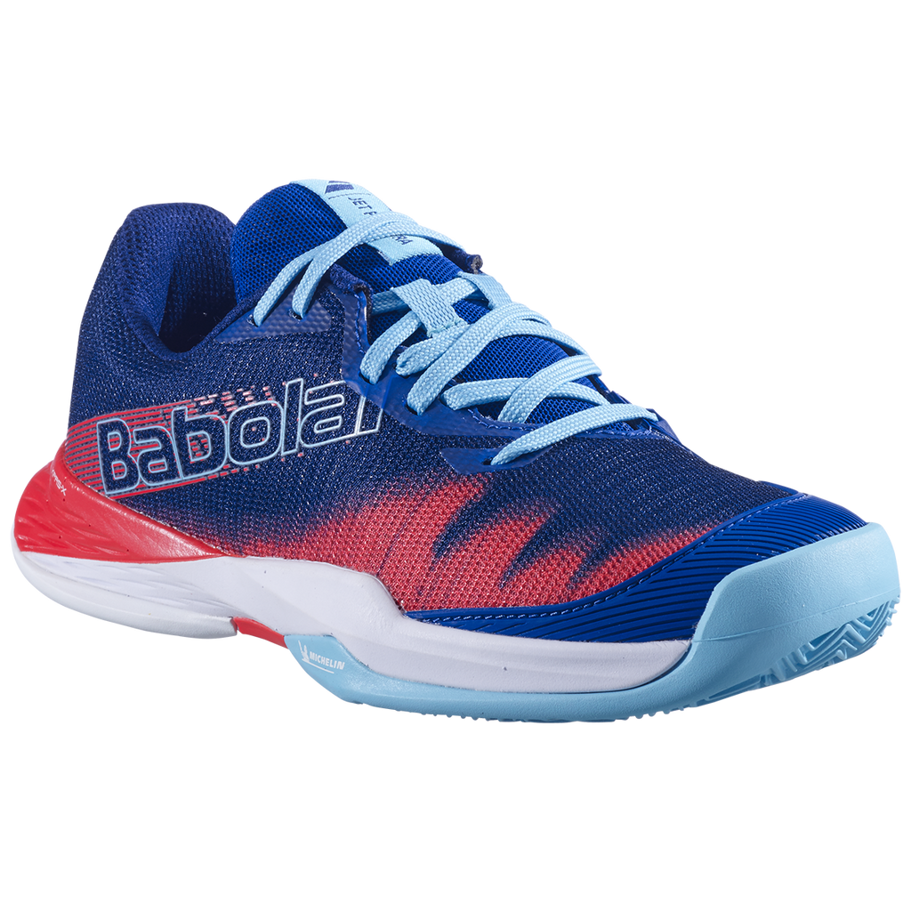 Babolat Junior Jet Premura 2 Padel Shoes Blue Poppy Red