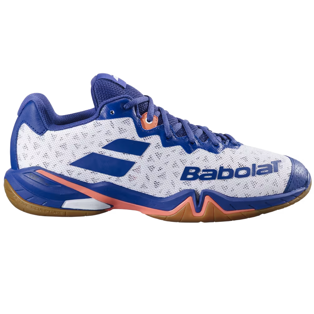 Babolat Men's Shadow 4 Indoor Court Shoes White Blue Navy