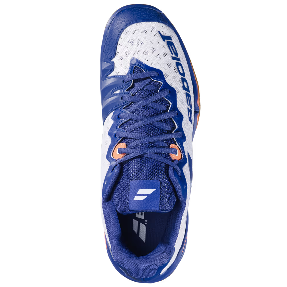 Babolat Men's Shadow 4 Indoor Court Shoes White Blue Navy