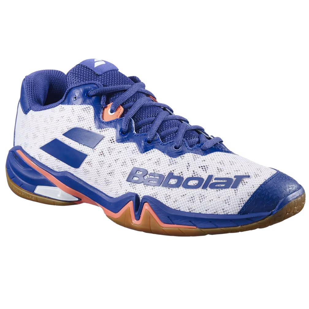 Babolat Men's Shadow 4 Indoor Court Shoes White Blue Navy