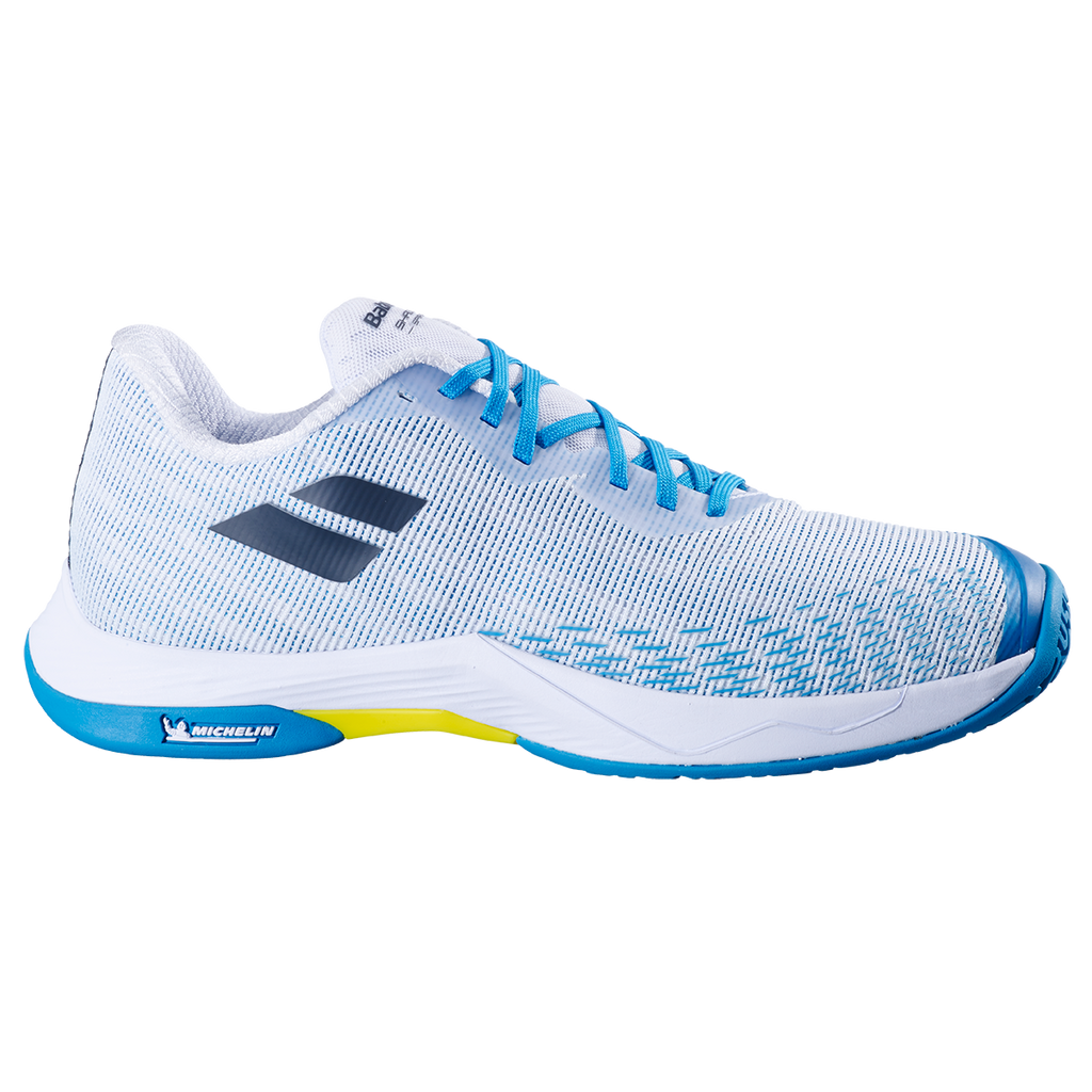 Babolat Men's Shadow Spirit 2 Indoor Court Shoes White Algier Blue