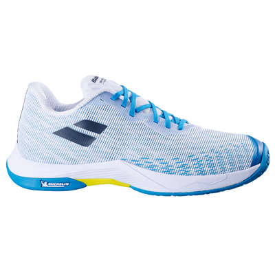 Babolat Men's Shadow Spirit 2 Indoor Court Shoes White Algier Blue