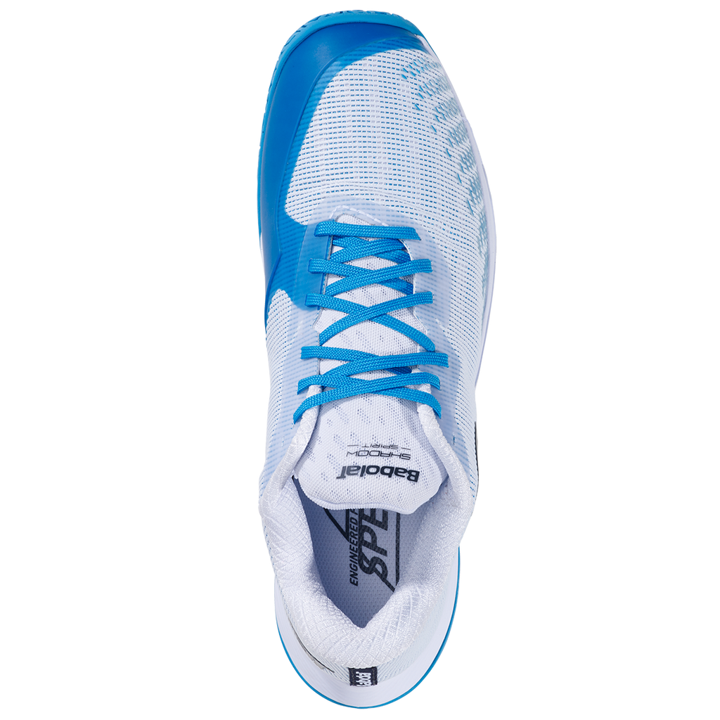 Babolat Men's Shadow Spirit 2 Indoor Court Shoes White Algier Blue