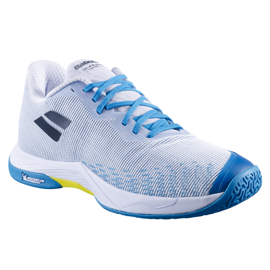 Babolat Men's Shadow Spirit 2 Indoor Court Shoes White Algier Blue