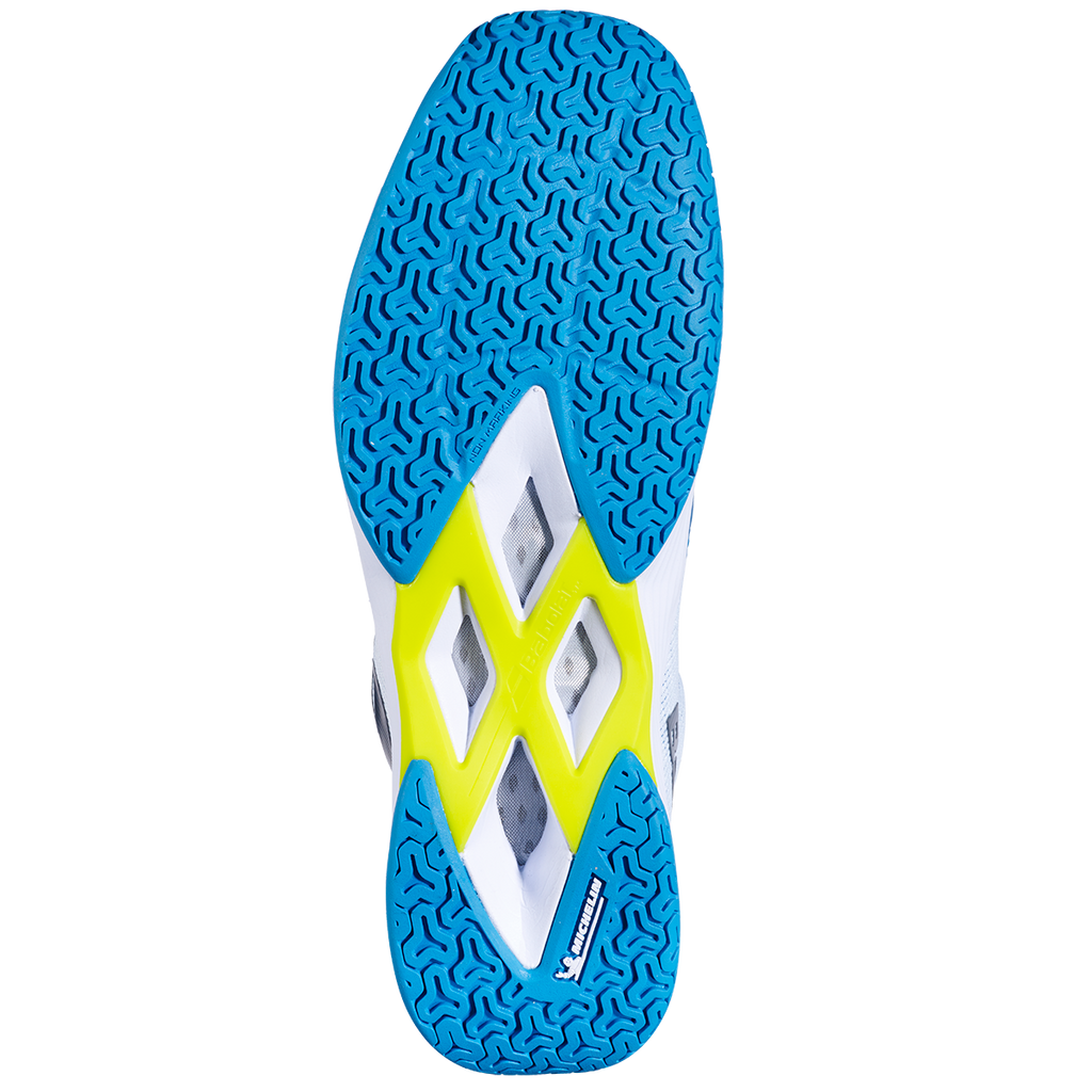 Babolat Men's Shadow Spirit 2 Indoor Court Shoes White Algier Blue