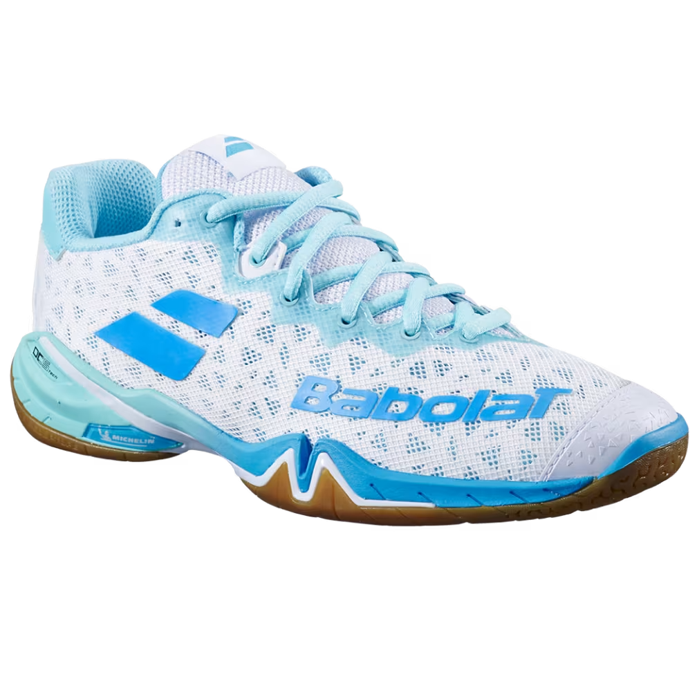Babolat Women's Shadow 4 Indoor Court Shoes White Lagoon