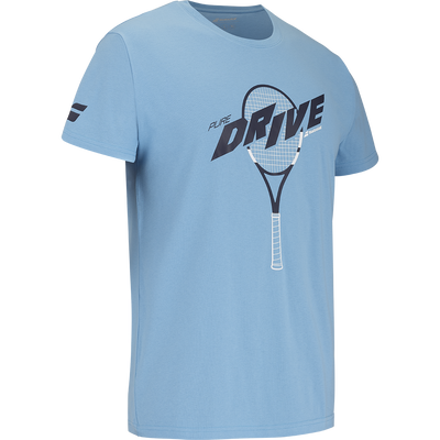 Babolat Men's Drive Cotton Tee Drive Heritage Blue