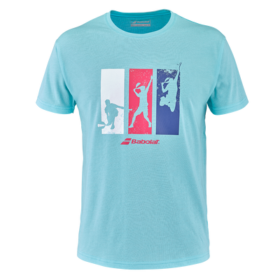 Babolat Men's Padel Cotton Tee 25 Angel Blue Heather