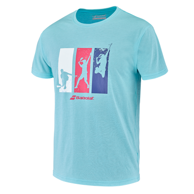 Babolat Men's Padel Cotton Tee 25 Angel Blue Heather