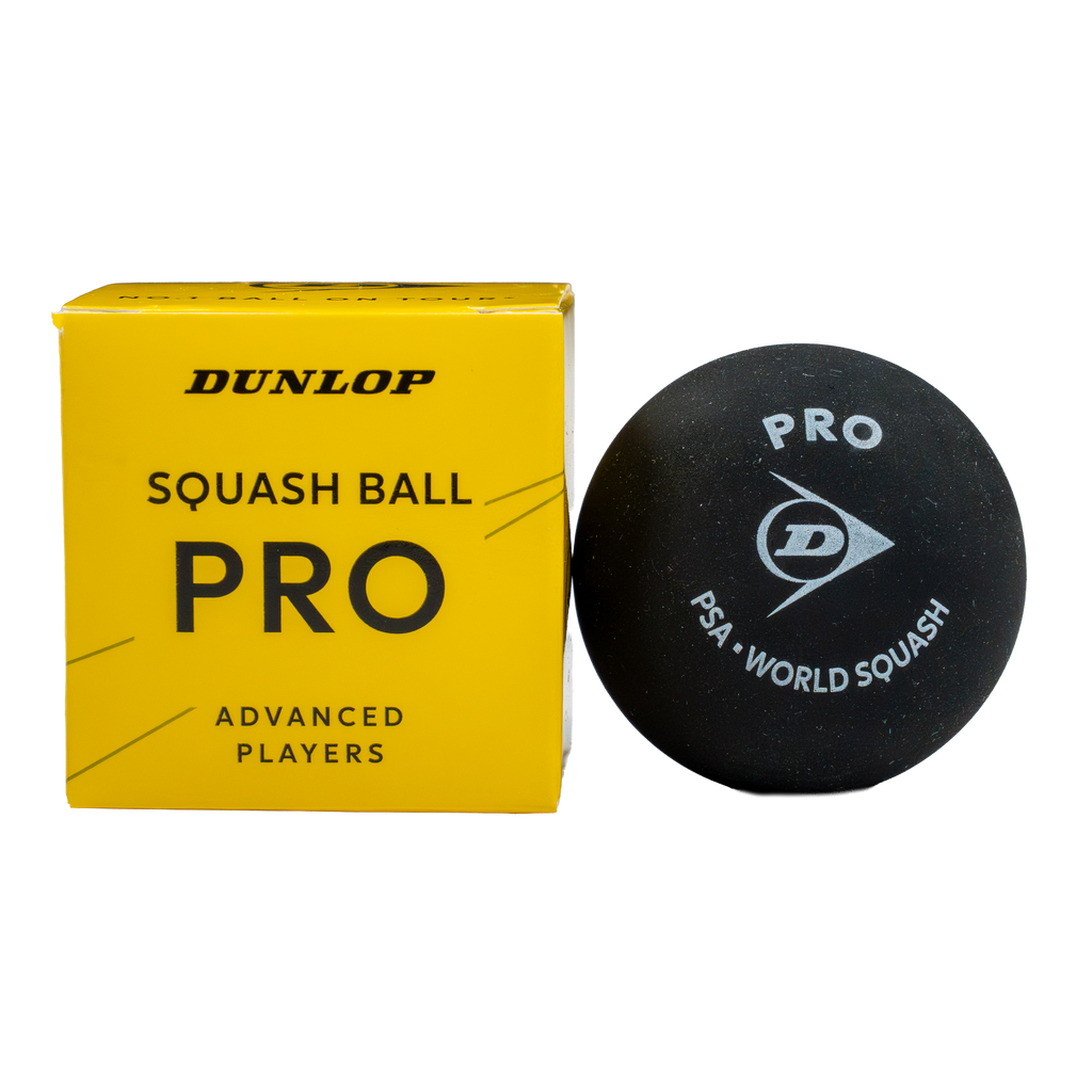Dunlop Pro Squash Ball - 1 Ball. Double Yellow Dot