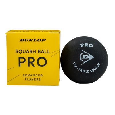 Dunlop Pro Squash Ball - 1 Ball. Double Yellow Dot