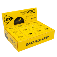 Dunlop Pro Squash Ball - 1 Dozen Double Yellow Dot