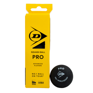 Dunlop Pro Squash Ball - 3 Ball Tube - Double Yellow Dot