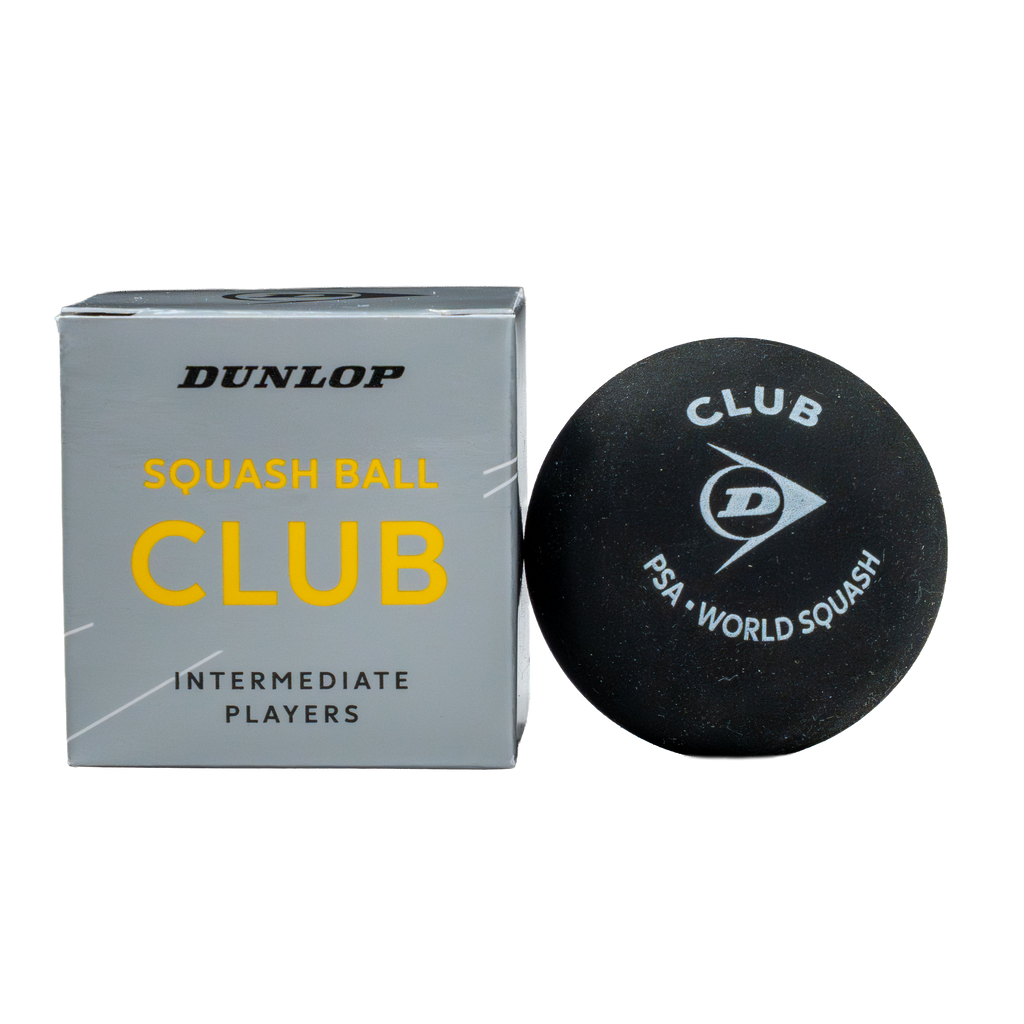 Dunlop CLUB Squash Ball - 1 Ball, Single Yellow Dot