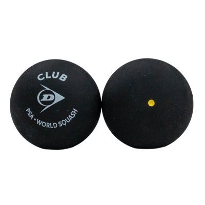 Dunlop CLUB Squash Ball - 3 Ball Tube. Single Yellow Dot