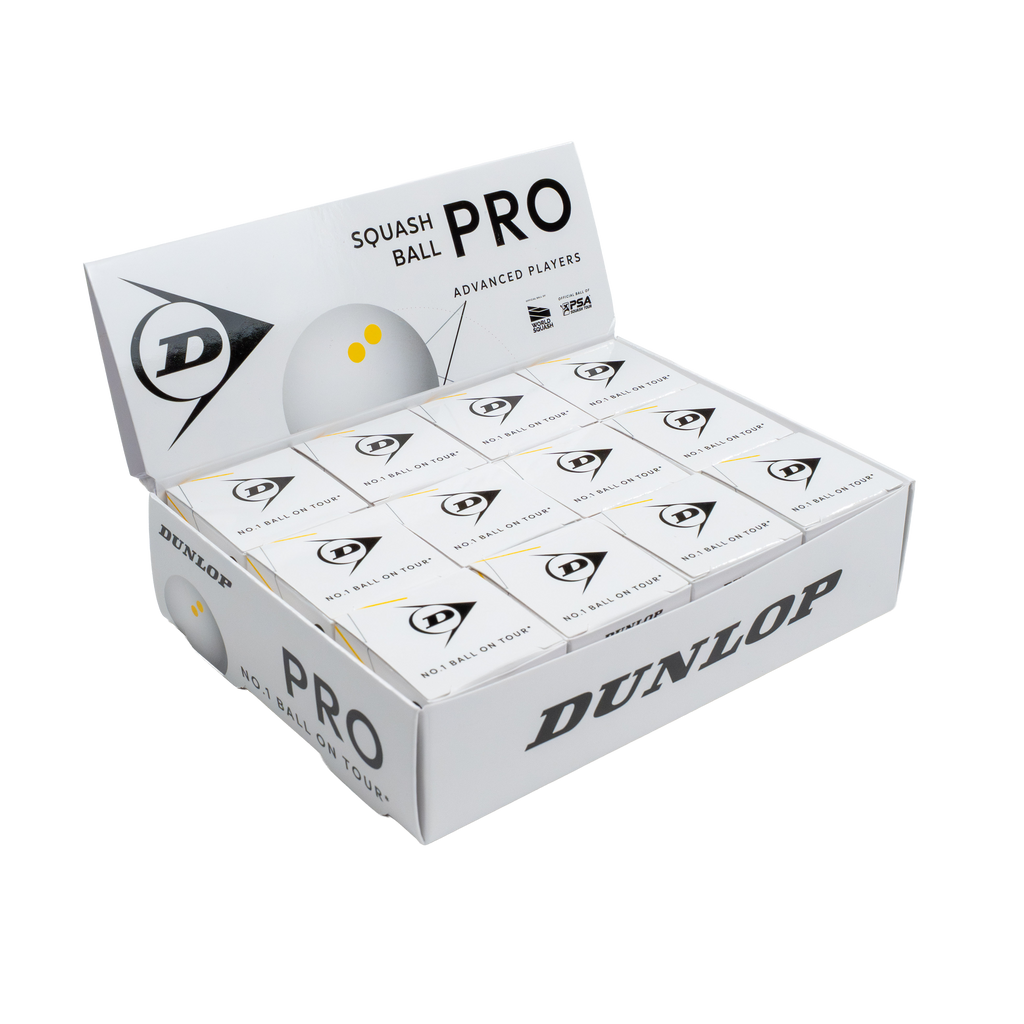 Dunlop Pro White Squash Ball - 1 Dozen