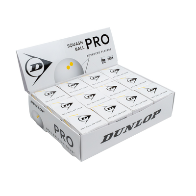 Dunlop Pro White Squash Ball - 1 Dozen
