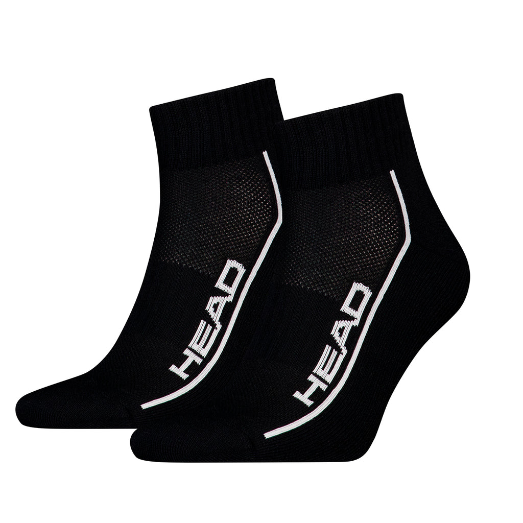 HEAD Performance Quarter Sock 2 Pack Black White