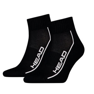 HEAD Performance Quarter Sock 2 Pack Black White