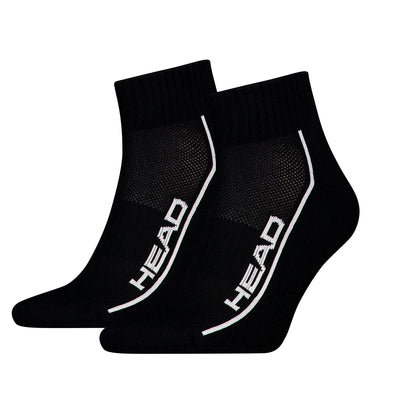 HEAD Performance Quarter Sock 2 Pack Black White