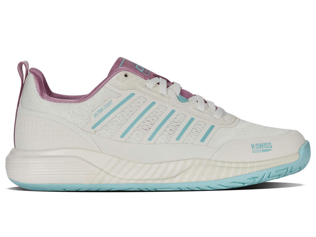 K-Swiss Women's Ultra Court Padel Shoes White Lilas Turquoise