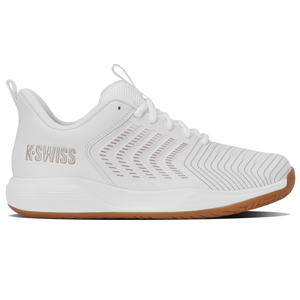 K-Swiss Women's Ultrashot Light Indoor Court Shoes White/Rose Gold
