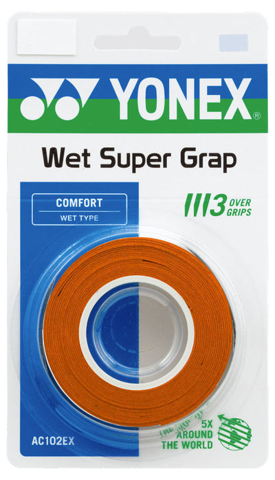 Yonex AC102EX Super Grap Overgrips Pack Of 3 Orange