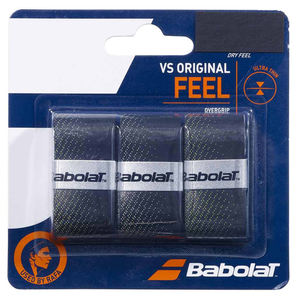 Babolat VS Original Feel Grip 3 Pack - Black Fluo Yellow