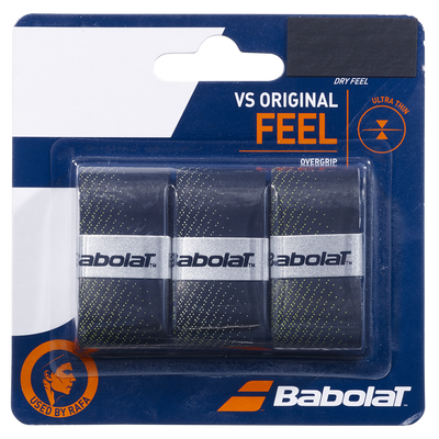 Babolat VS Original Feel Grip 3 Pack - Black Fluo Yellow