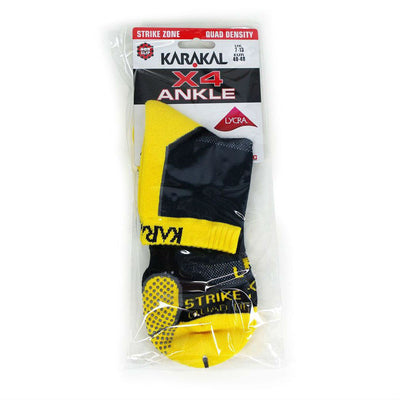 Karakal X4 Ankle Sock Black Yellow