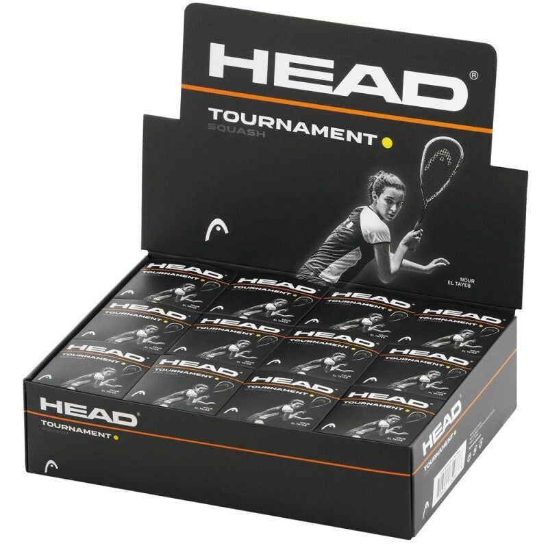 Head Tournament Squash Balls Single Yellow Dot - 1 Dozen