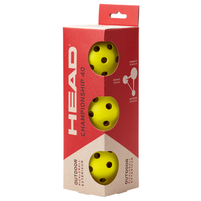 HEAD Championship 40 Pickleball Ball - 3 Pack Yellow