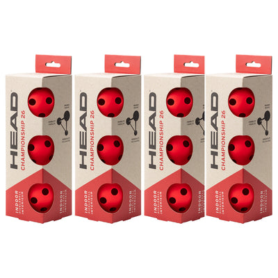 Head Championship 26 Indoor Pickleball Balls - 1 Dozen Red